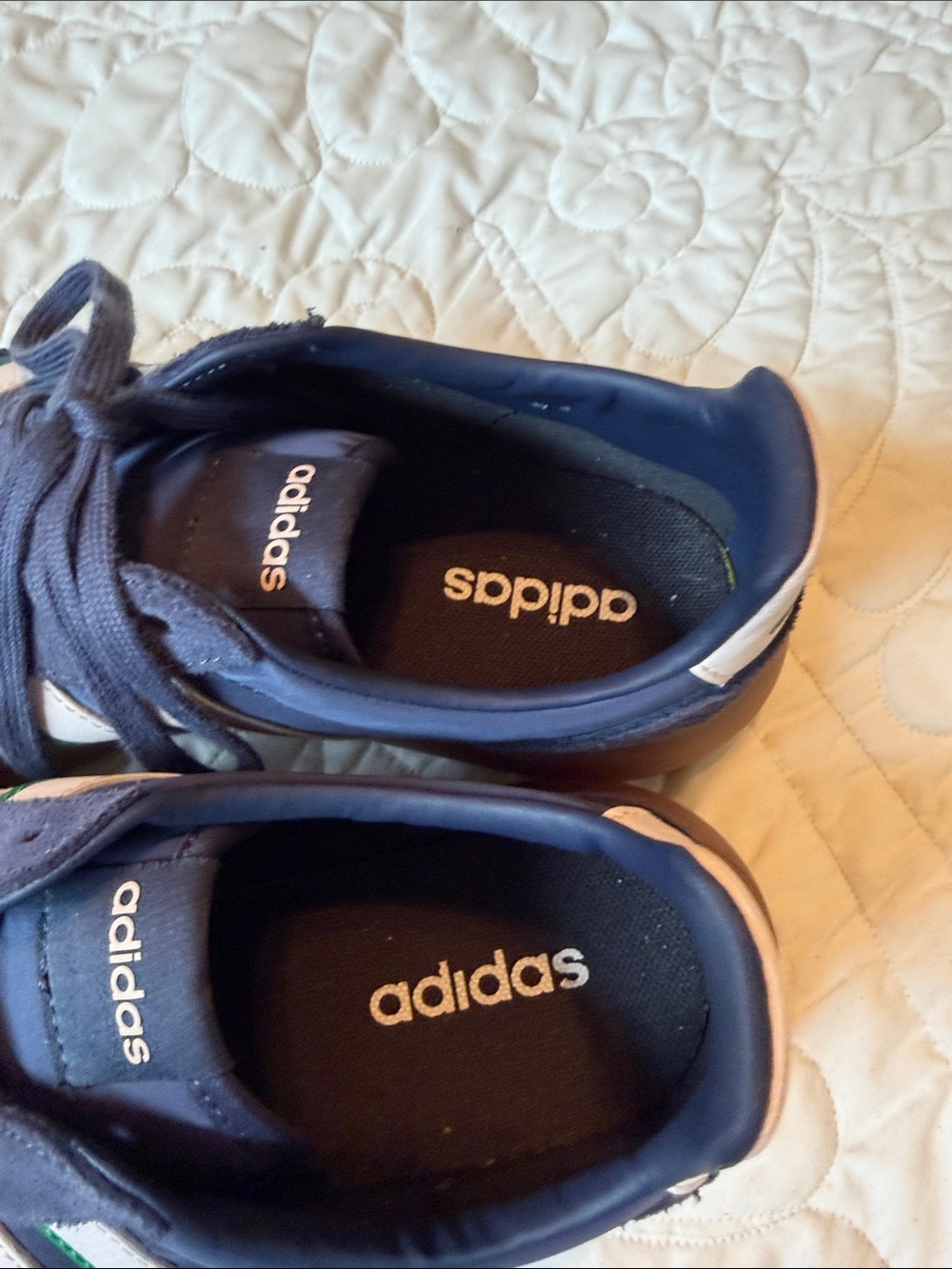 adidas Navy Low-Profile Sneakers with White and Green Stripes - Picture 3 of 6